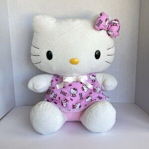 Vintage Hello Kitty Large Plush Sitting Pink Handmade Dress 2003 Nakajima 17"
